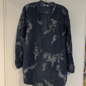 Floral Navy Tunic Top